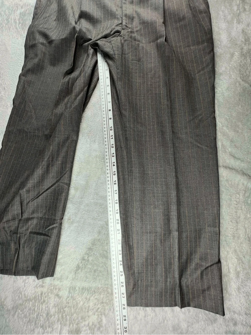 Ermenegildo Zegna Cloth 2 Piece Pinstripe Suit Wool Silk Men’s Size 50 Gray